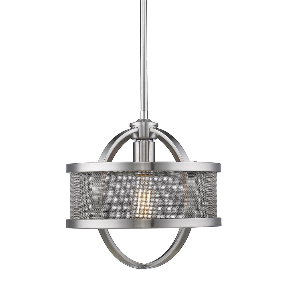 Golden Lighting 3167-M1L PW-PW Colson PW Mini Pendant (with shade)